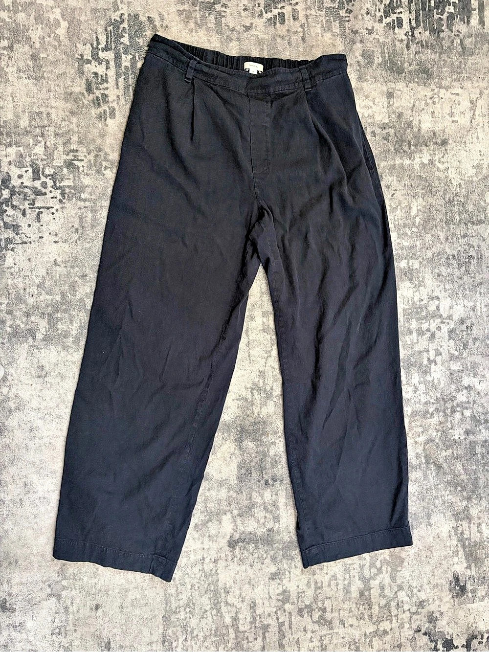 Vince Straight Leg Pants in linen blend navy pull on trousers pants Size Large